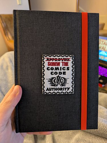 Got myself a new sketchbook for Snuffles the Indomitable concept art, it had a fabric cover so I immediately put one of these...