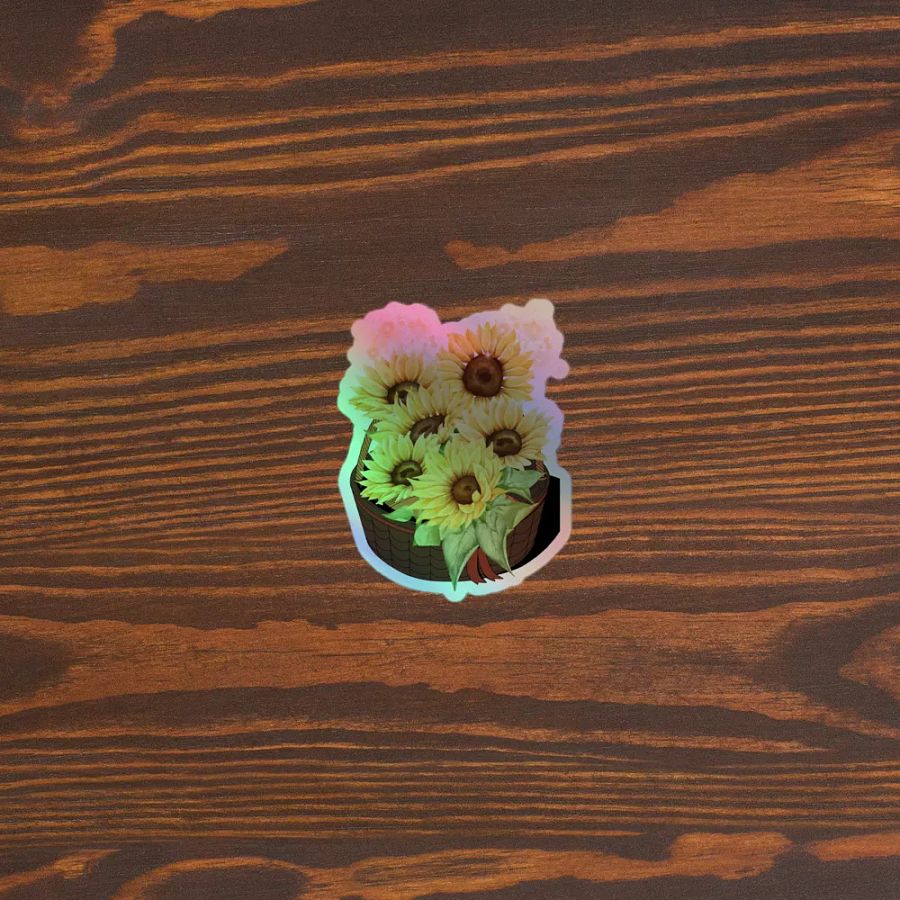 Sunflower -Cut Holographic Sticker product image (3)