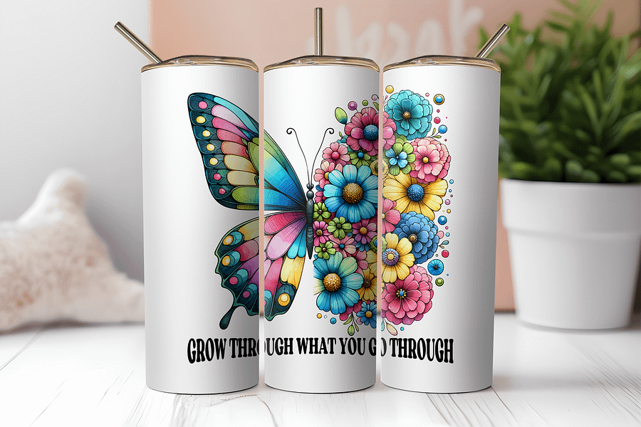 Butterfly Blossoms: Grow Through Tumbler product image (2)