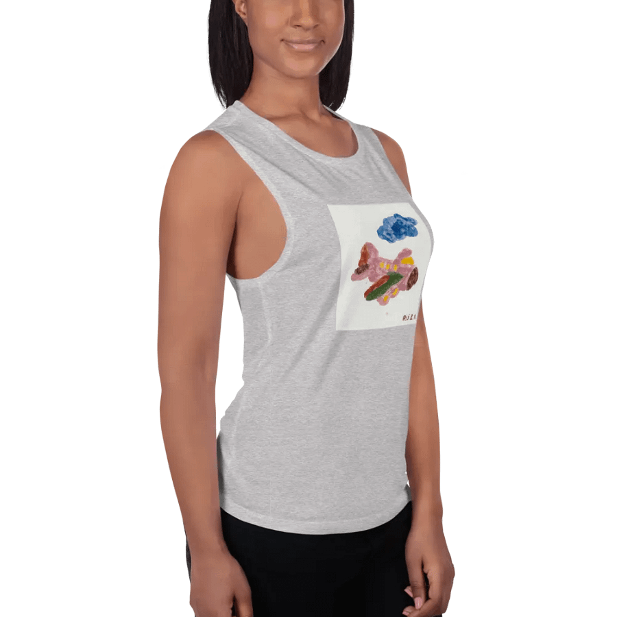 Kid Airplane (Bella+Canvas Women's Flowy Muscle Tank) product image (15)