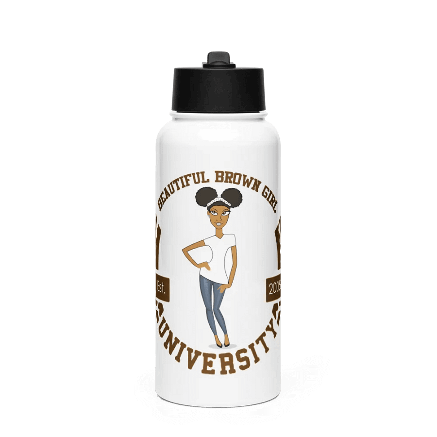 Beautiful Brown Girl University Stainless Steel Water Bottle product image (2)