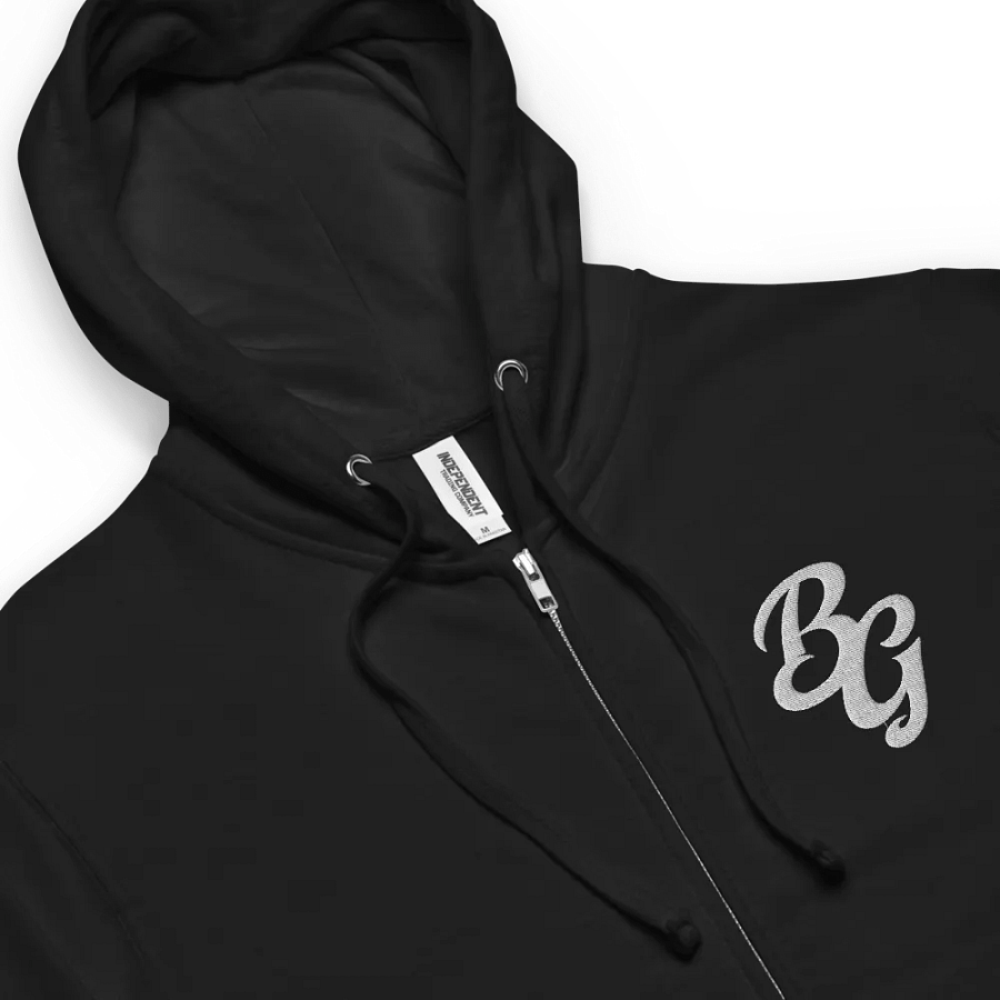 Embroidered Script Initial Full Zip Hoodie product image (5)