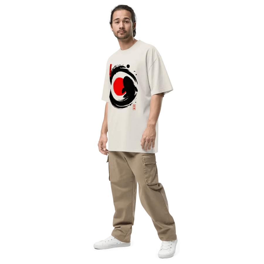 Black Koi Japanese Enso Ink - Oversized Tee product image (6)