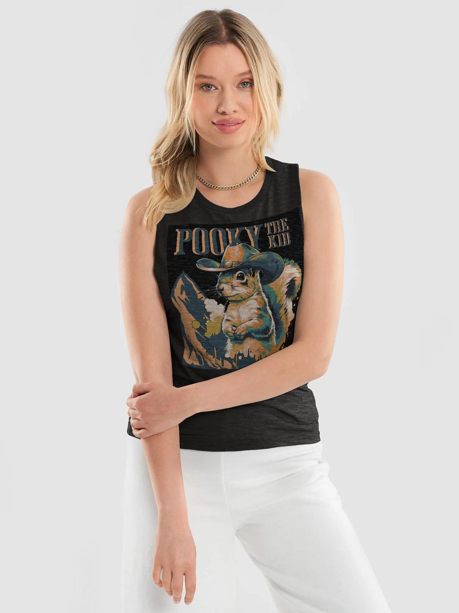 Pooky the Kid Squirrel Cowboy Hat Illustration Muscle Tank product image (3)