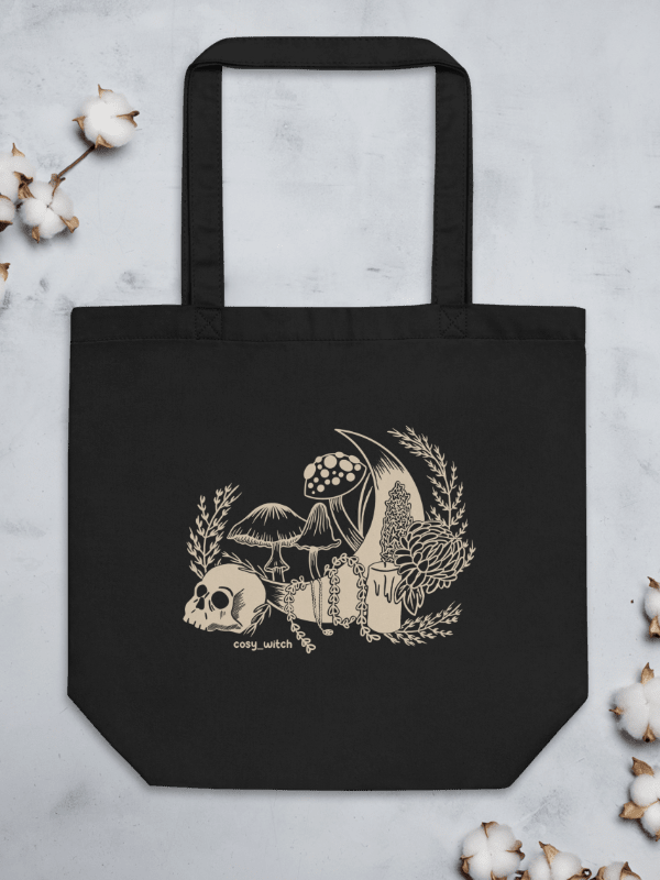 Witchy Things Eco Cotton Tote Bag - Black product image (3)