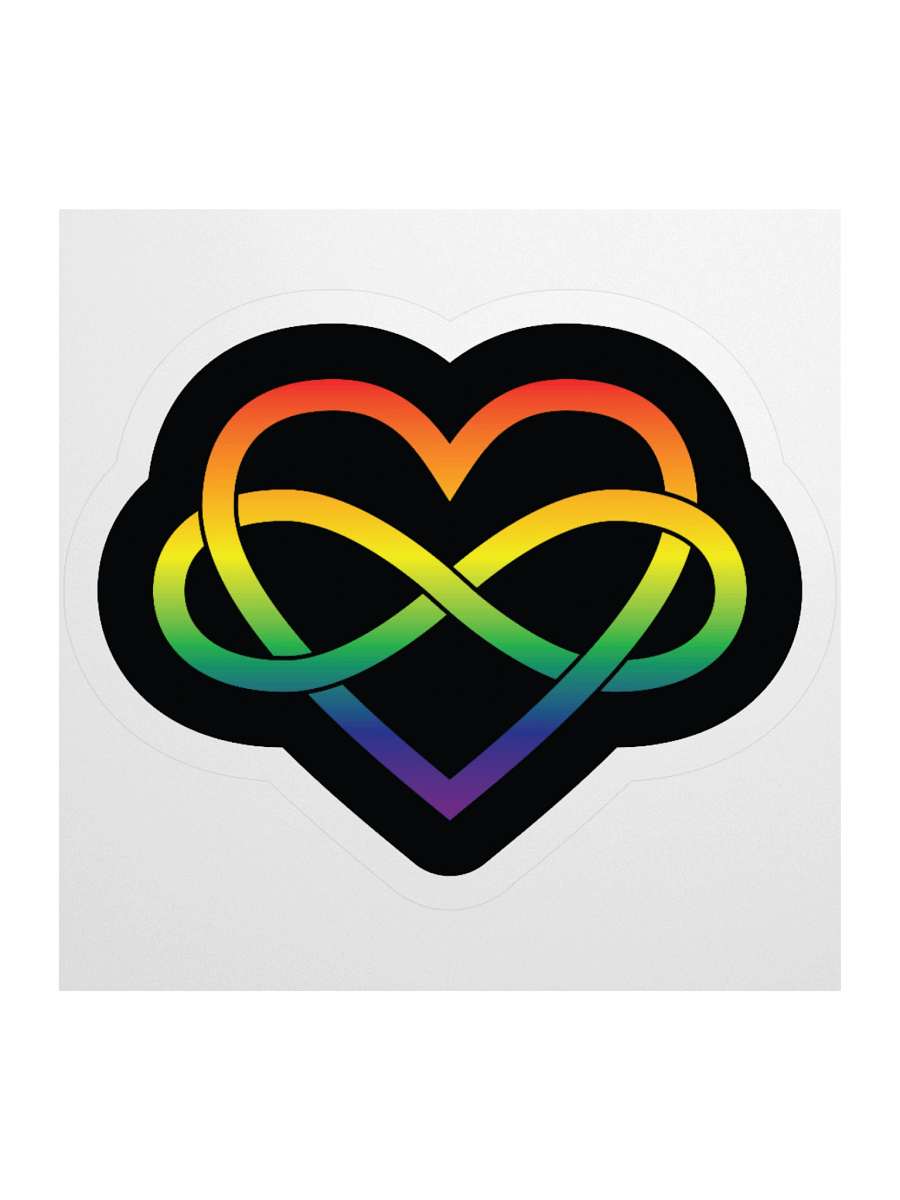 Rainbow Pride Gradient Polyamory Infinity Heart Sticker product image (1)