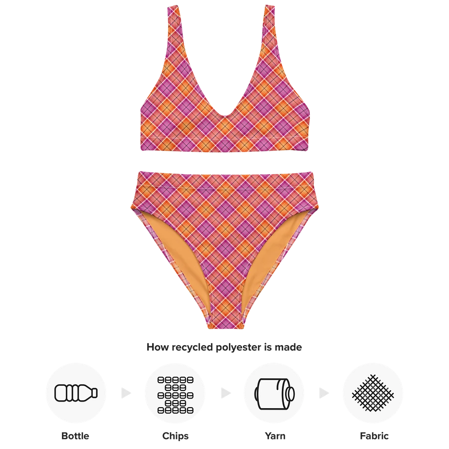 Bright Orange and Pink Plaid Bikini product image (10)