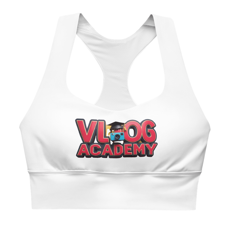 Vlog Academy All-Over Print Recycled Longline Sports Bra product image (1)