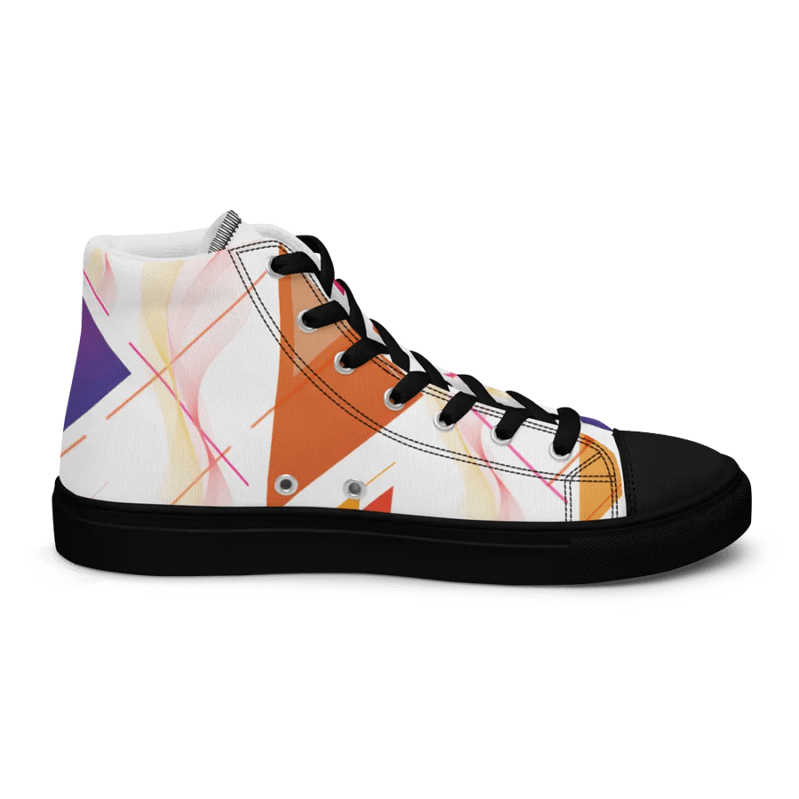 Women's High Top Canvas Shoes -Abstract orange and Purple design product image (5)
