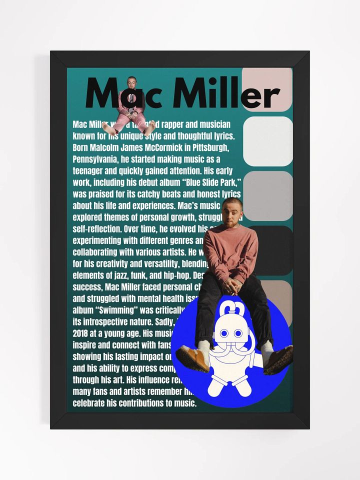 (12x18in) Mac Miller: Framed Matte Poster product image (1)