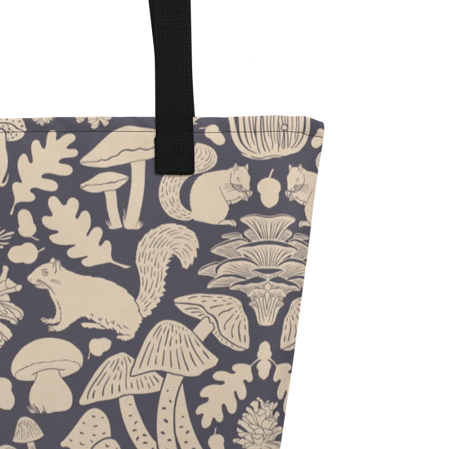 Mushroom Damask Dark Gray Tote product image (3)
