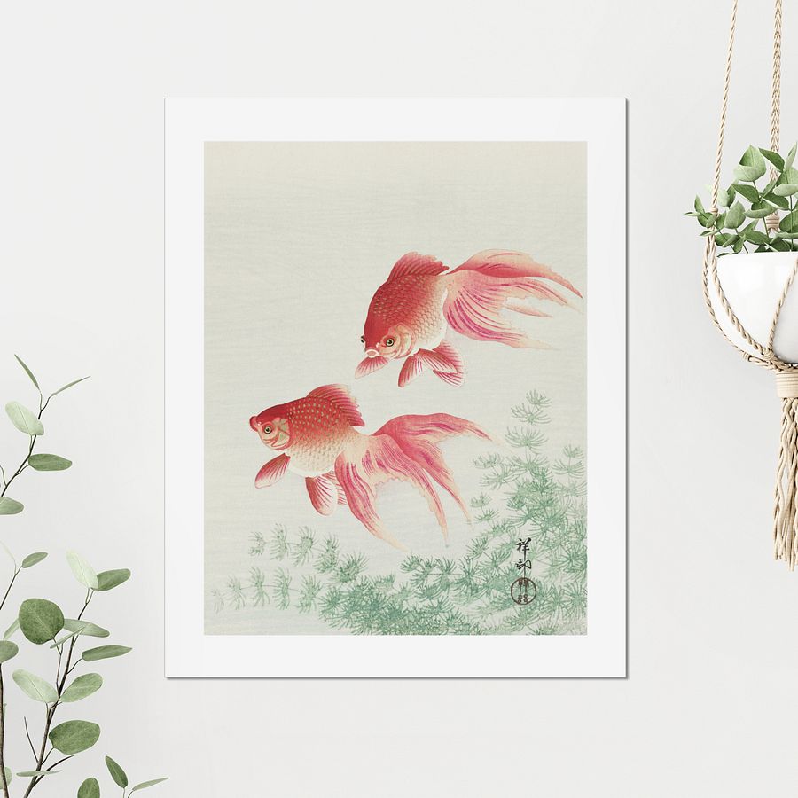 Two veil goldfish - Ohara Koson product image (4)