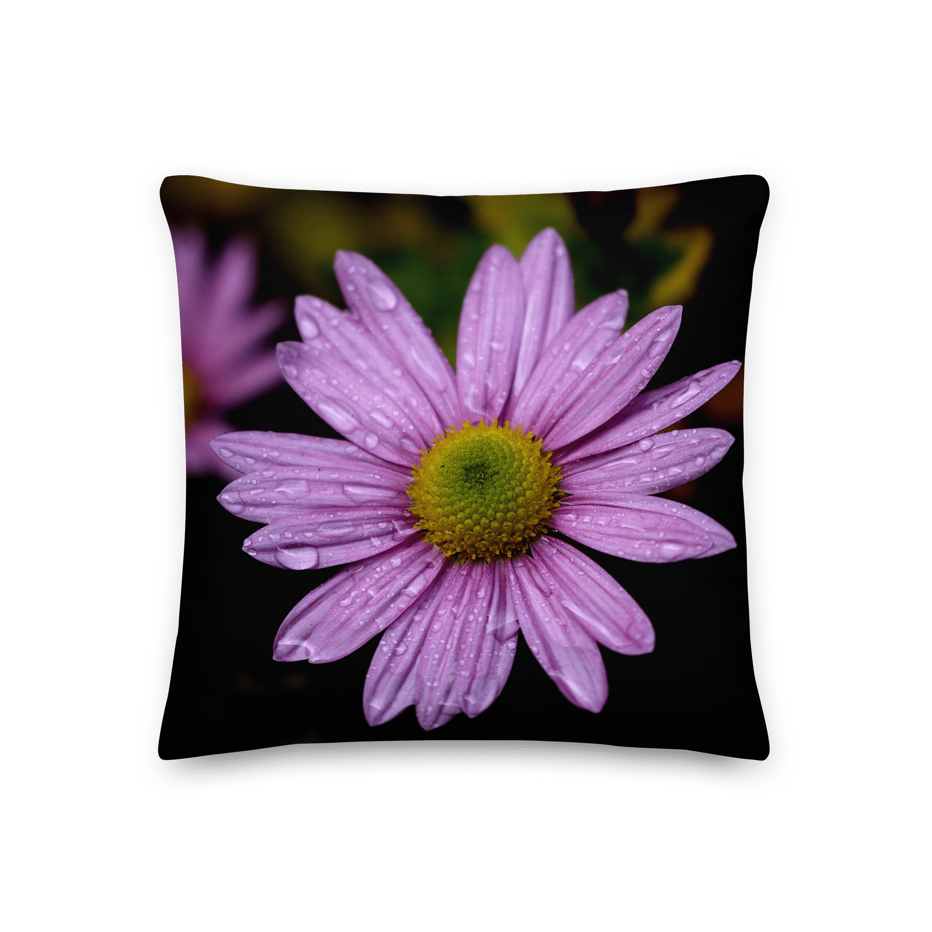 Premium-Kissen - Rosa Blüte mit Tautropfen product image (2)