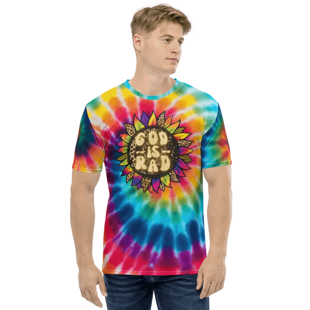 God Is Rad Tie Dye Leopard Sunflower T-Shirt product image (2)