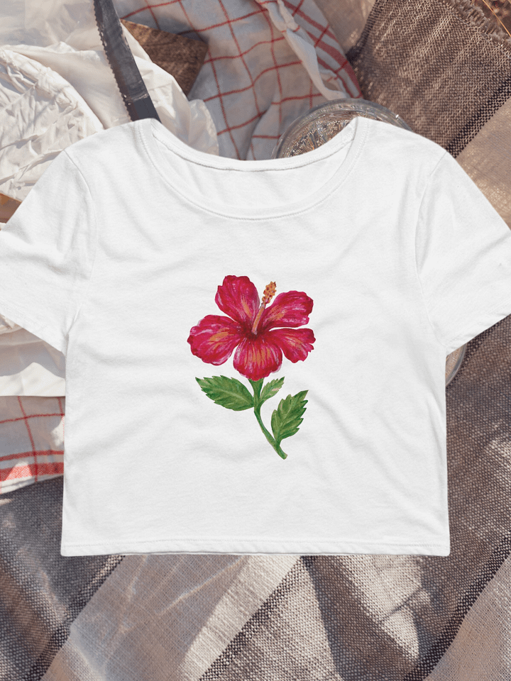 Hibiscus Flower Baby Tee product image (2)
