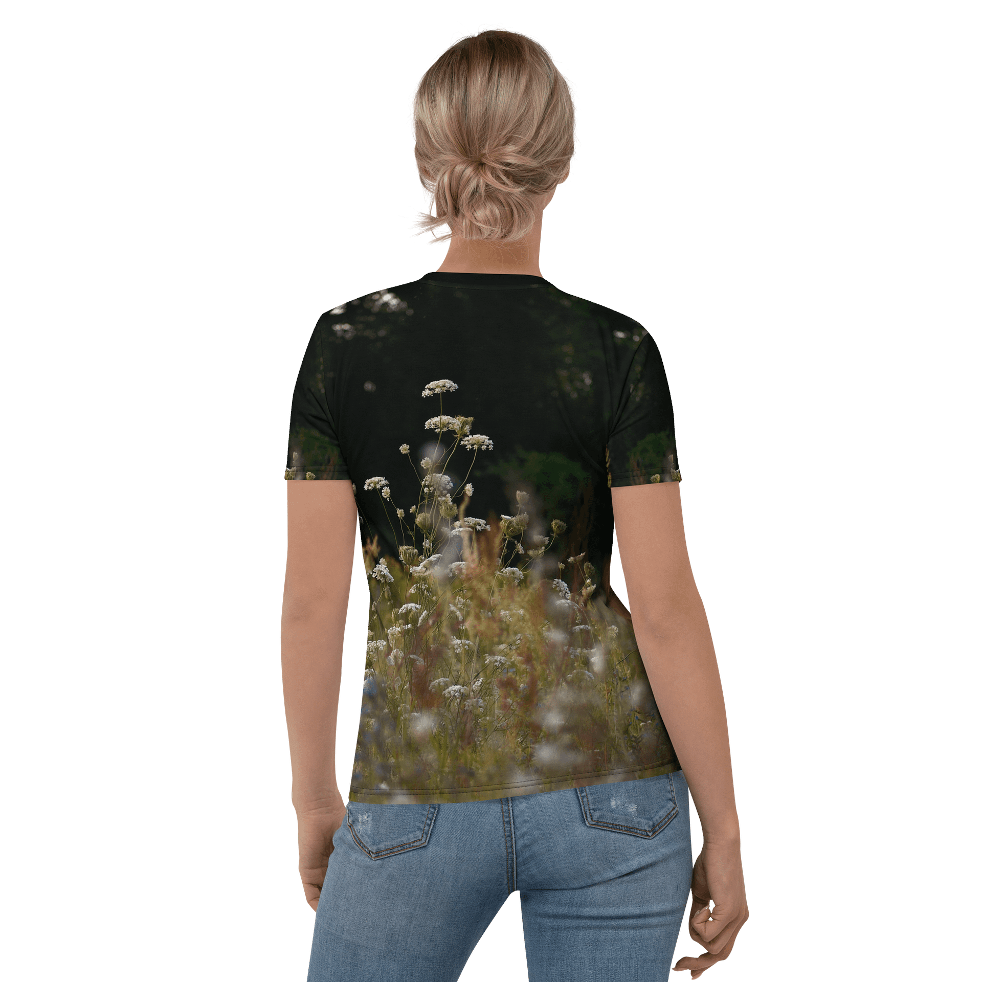 Damen T-Shirt mit Rundhalsausschnitt - Wildblumenwiese product image (1)