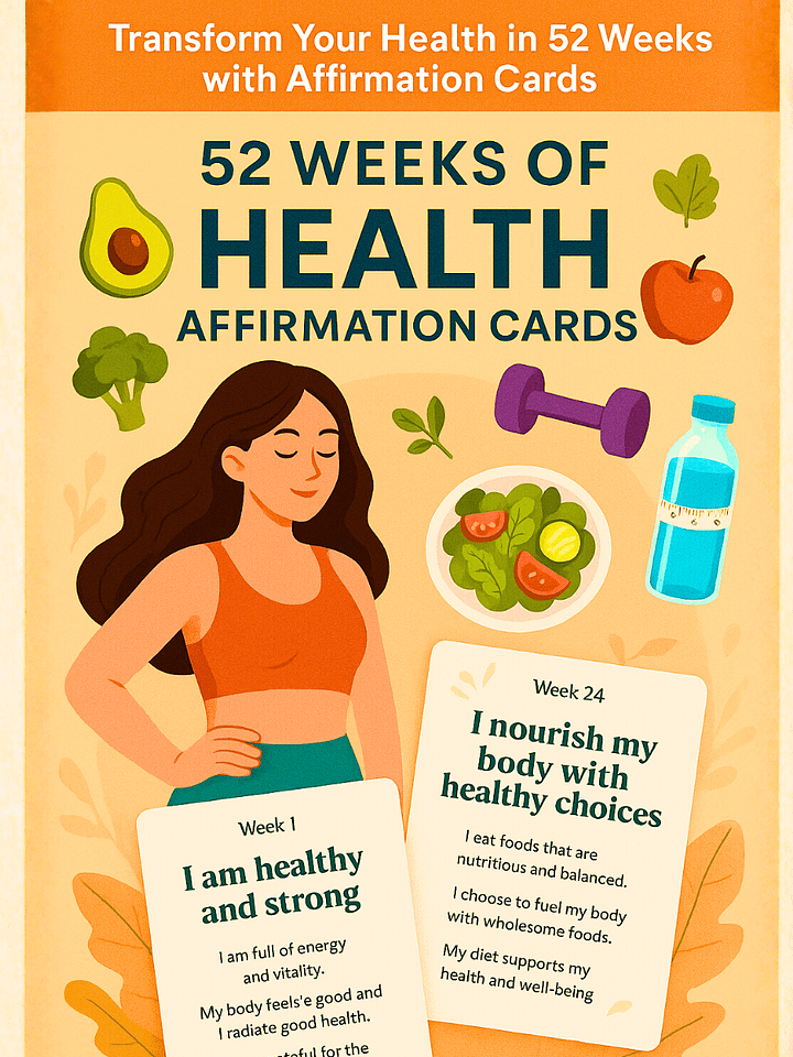 52 Weeks of Health Affirmation Cards | Daily Front & Back Ho’oponopono Practices for Healing, Energy & Inner Balance product image (1)