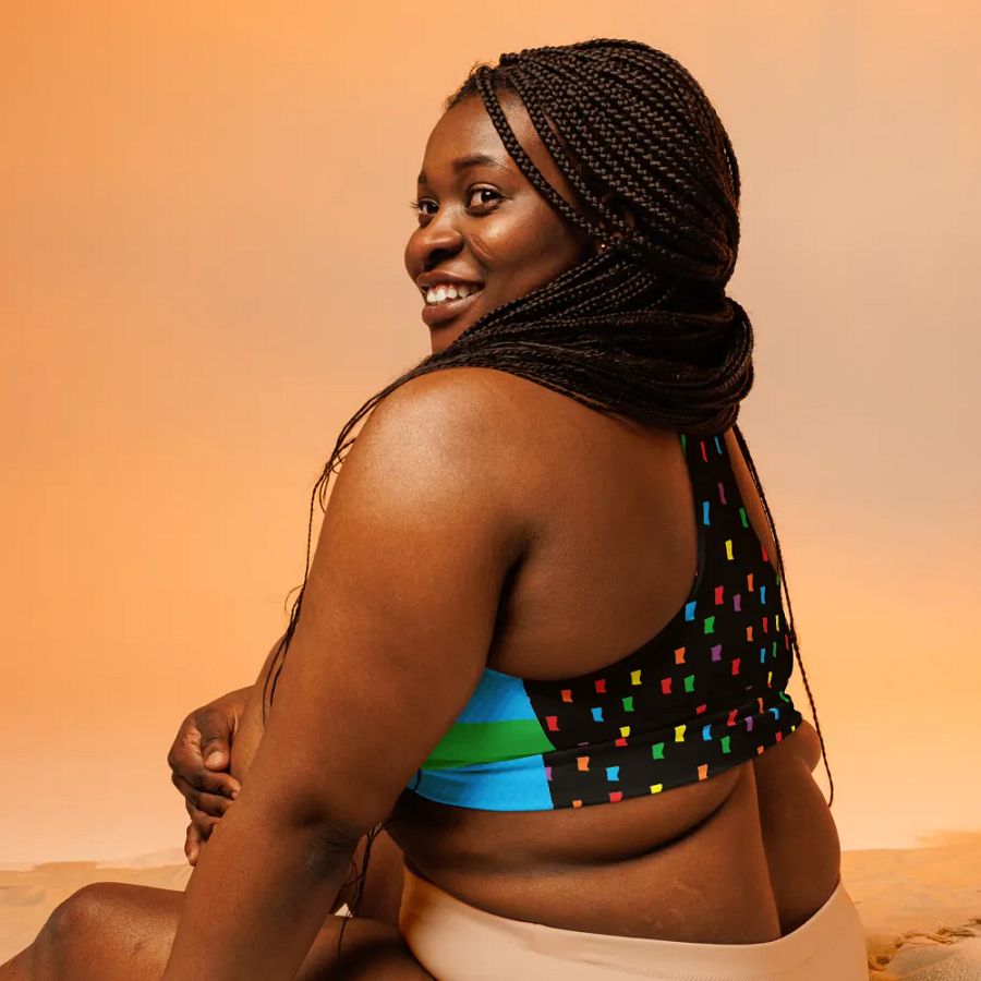 Sports Bra - 8-bit bars and Confetti product image (8)