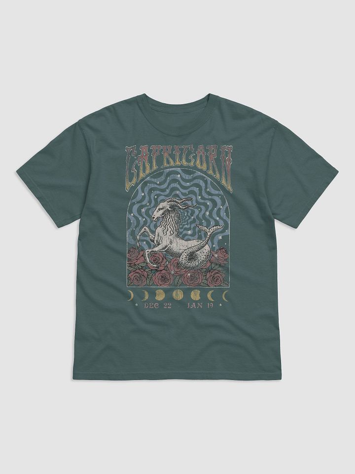 Capricorn Zodiac Sign Tee | Art Nouveau-Style Grunge Streetwear T-Shirt for December 22 and January 19 Birth Months product image (12)
