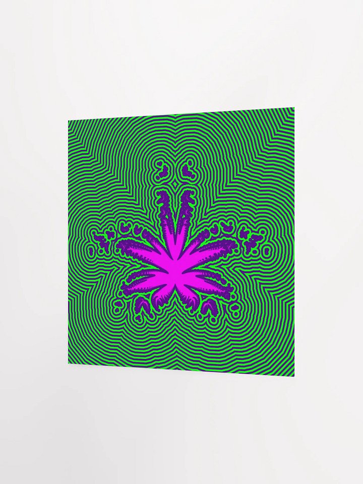 Trippy 420 Pot Leaf Poster, Psychedelic Stoner Cannabis Wall Art, Pink Purple Green Ganja Weed Print, Rad Reefer Pothead Gift product image (2)