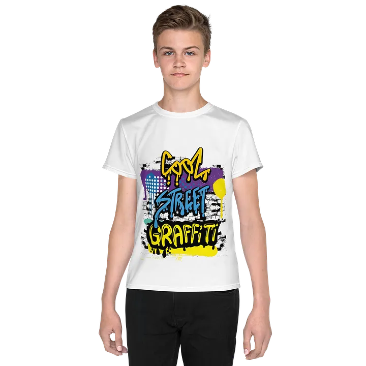 Youth Crew Neck T-Shirt Cool Graffiti All-Over Print product image (1)