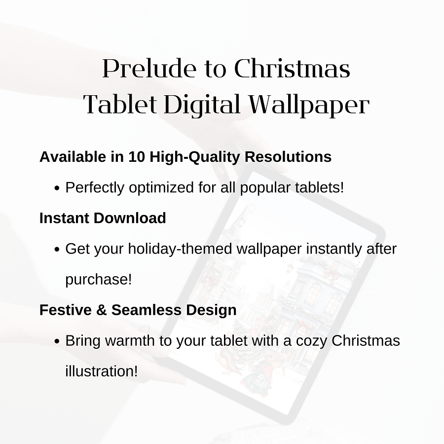 Prelude to Christmas Tablet Wallpaper | Festive Holiday Digital Background | Instant Download | 10 Resolutions product image (10)