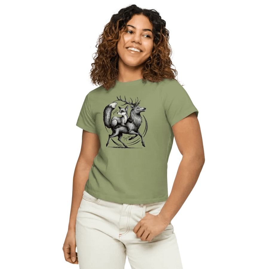 Always Together Iconic Vixen and Stag Women's High Waisted Tee product image (32)