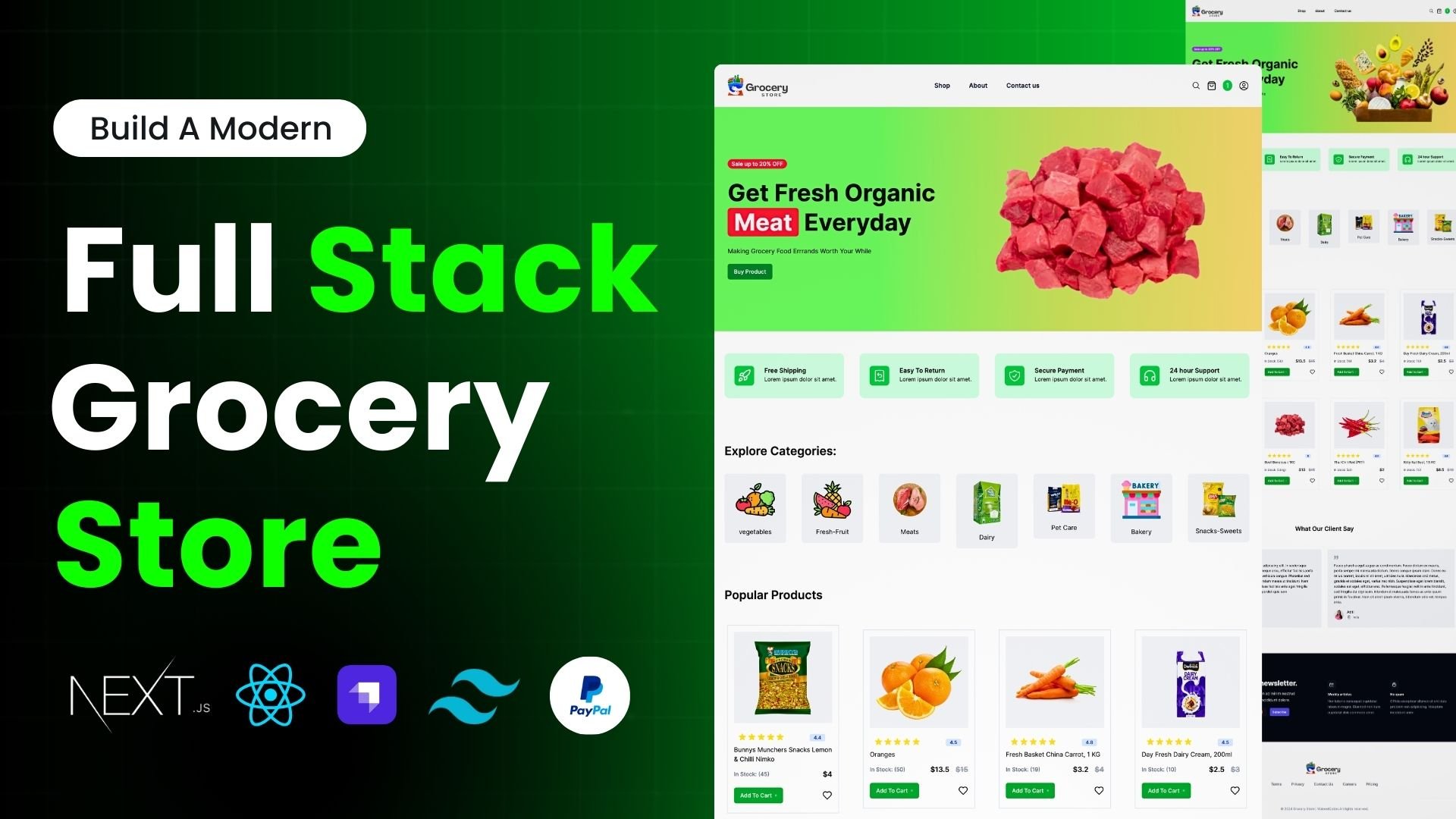 Full Stack Online Grocery Store App | React, Nextjs, Strapi Headless CMS, TailwindCSS, & PayPal product image (5)