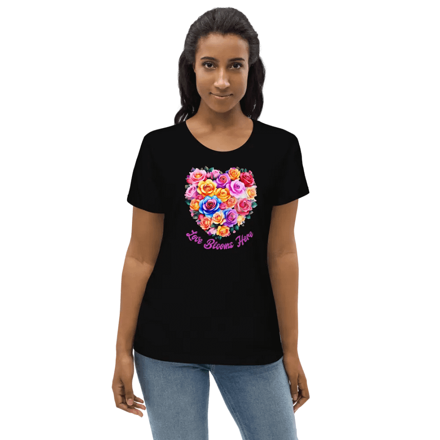 Blossoming Romance: Love Blooms Here Women's Fitted Tee product image (7)