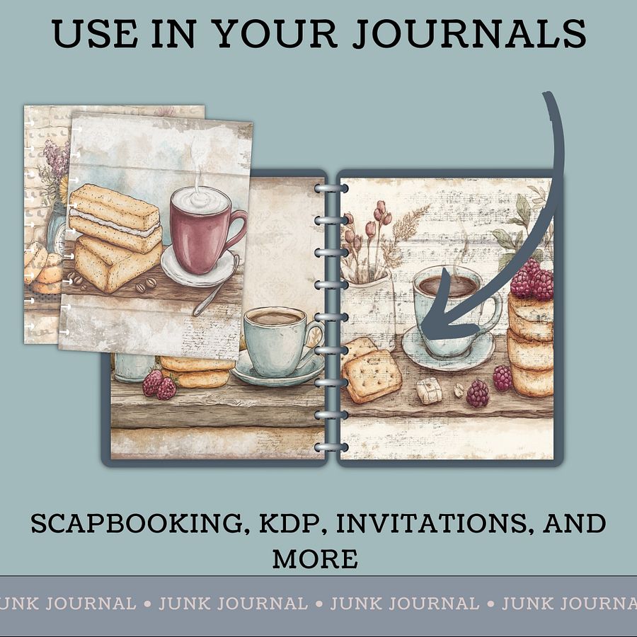 Coffee & Biscuits - Digital Papers V5- Commercial Use product image (3)