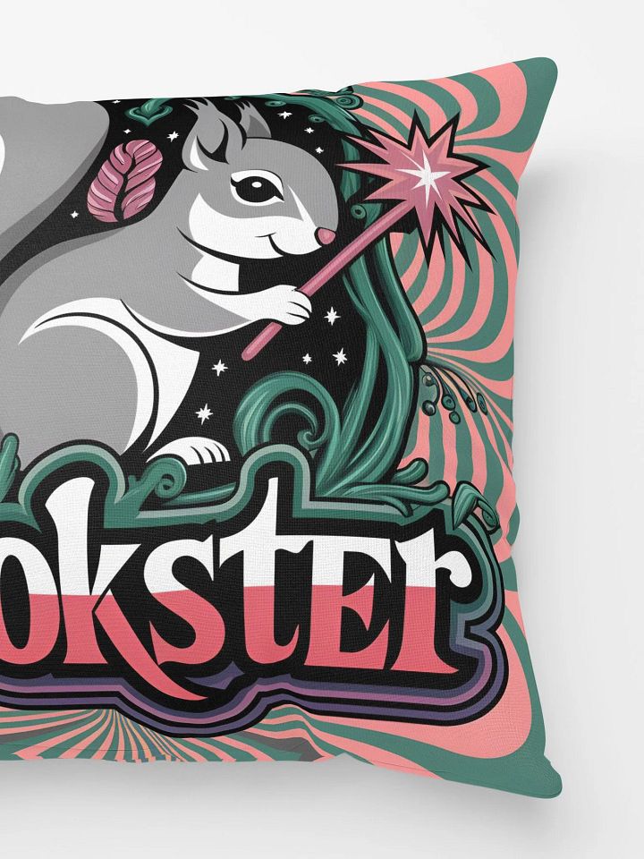 Comfy Pillow: The Pookster, trippy design, pink and green, magic wand product image (4)