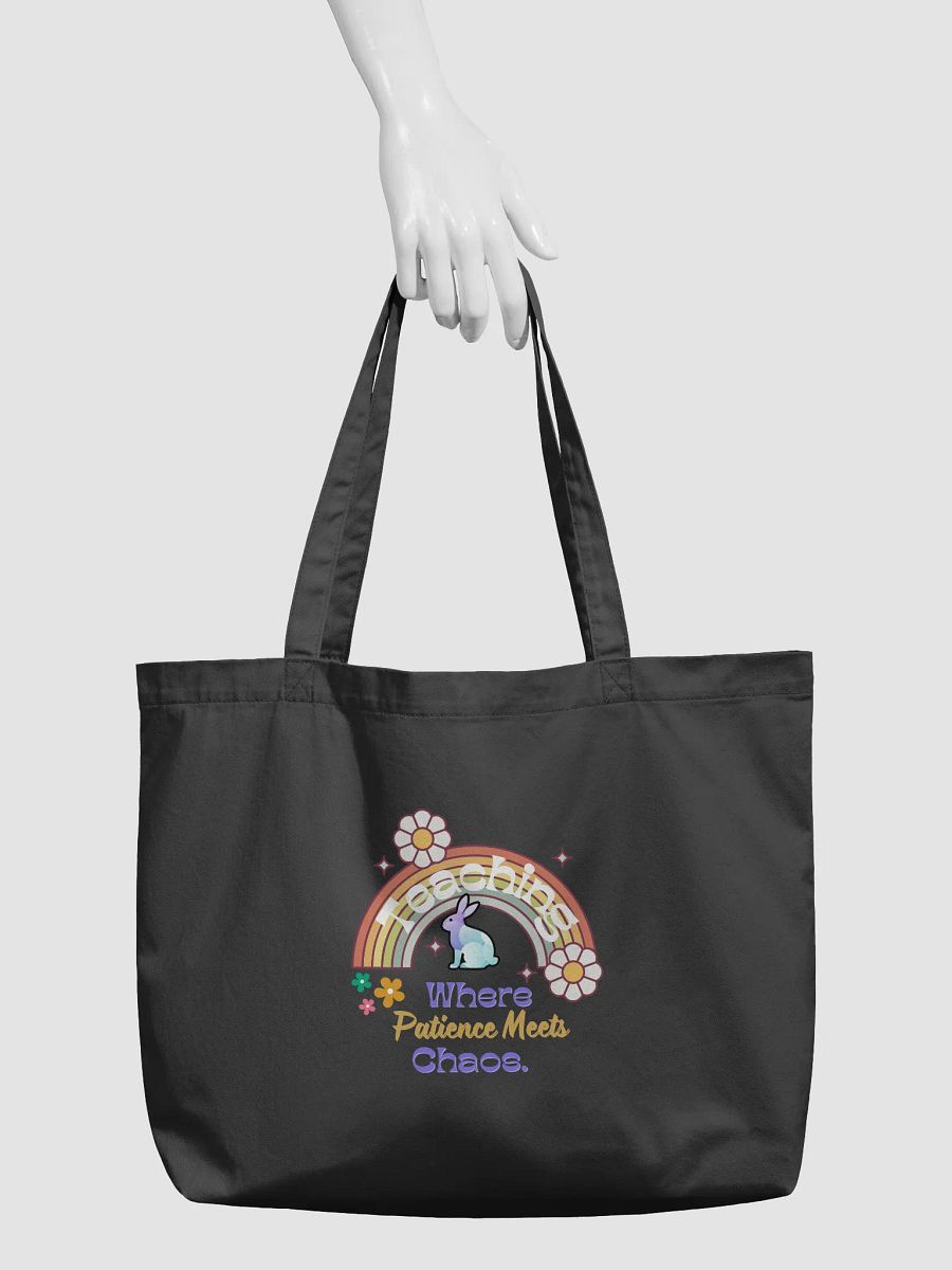 Bunny Teaching Where Patience Meets Chaos, Teachers Eco Tote Bag product image (3)