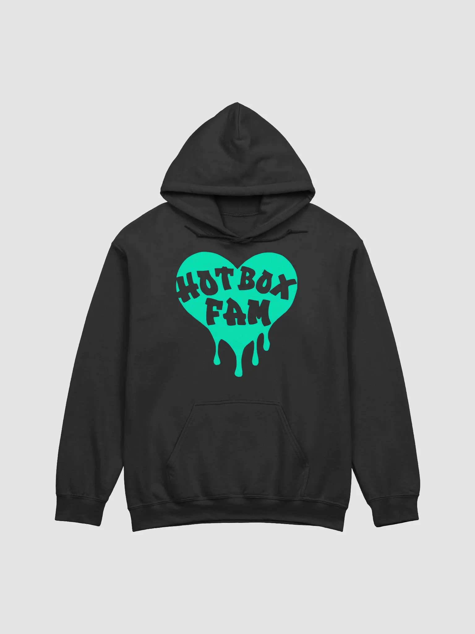 UNISEX HOT BOX FAM TRANSPARENT SEAFOAM GREEN LOGO ON HOODIE product image (1)
