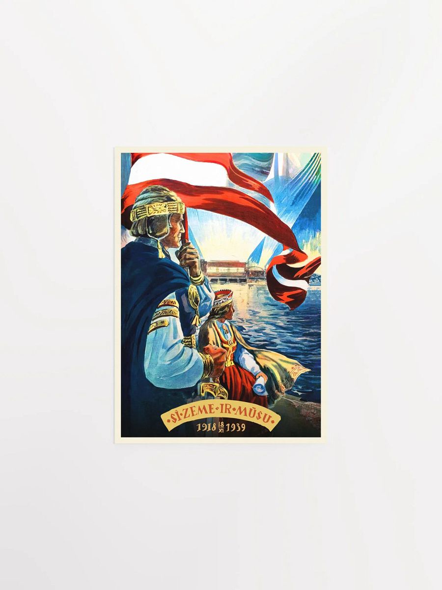Latvia retro poster, Riga, 1939 — Retro travel poster, vintage travel wall art, propaganda poster, patriotic poster product image (6)