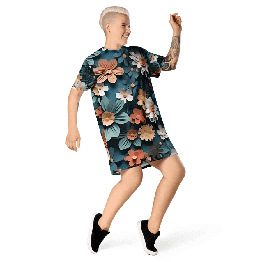 3D-Ditsy-Flowers-Seamless-Patterns T-shirt Dress - V9 product image (5)