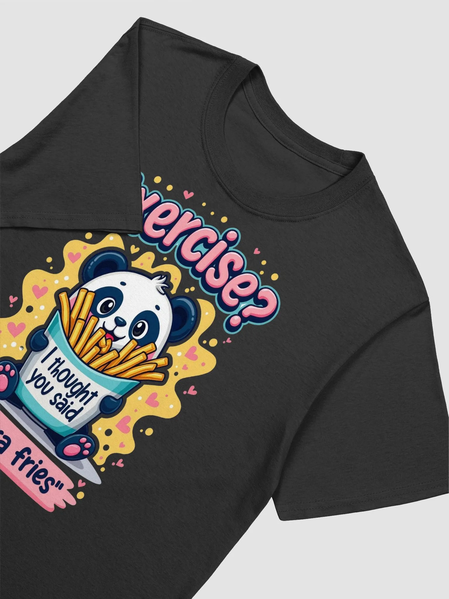 Panda Exercise Extra Fries T-Shirt product image (15)