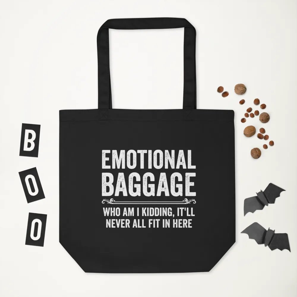 Emotional Baggage Who Am I Kidding reusable cloth tote bag product image (3)