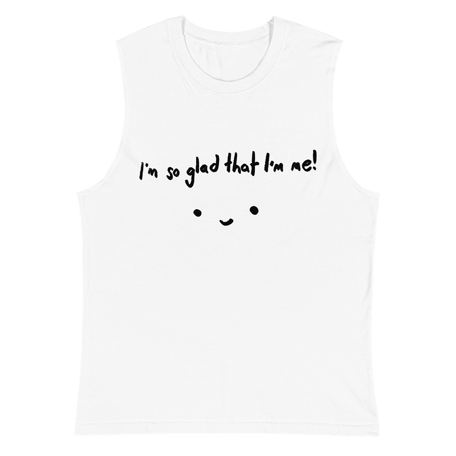 Glad That I'm Me Muscle Tank - WHITE product image (2)