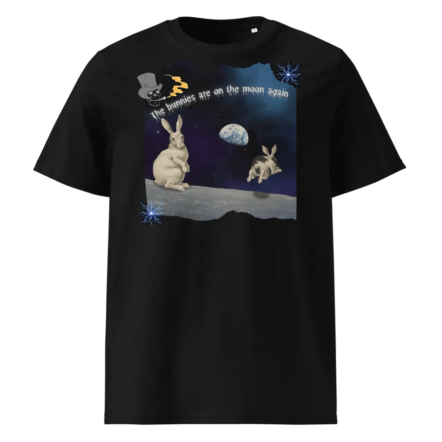 KC, Bunnies on the Moon, Black Tee product image (1)
