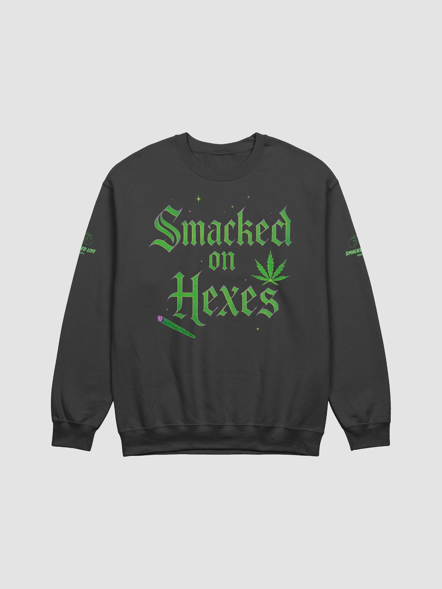 “Smacked on Hexes” – Fall Stoner Witch Sweatshirt product image (3)