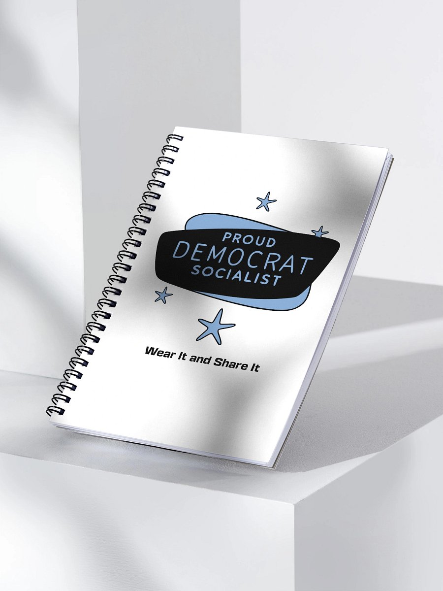 Proud Democrat Socialist spiral notebook - black & blue ink product image (3)