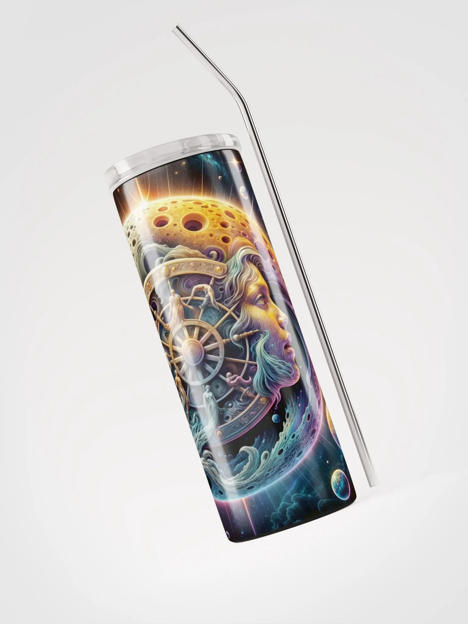 Stainless Steel Tumbler: Cosmic Face of the Moon product image (3)
