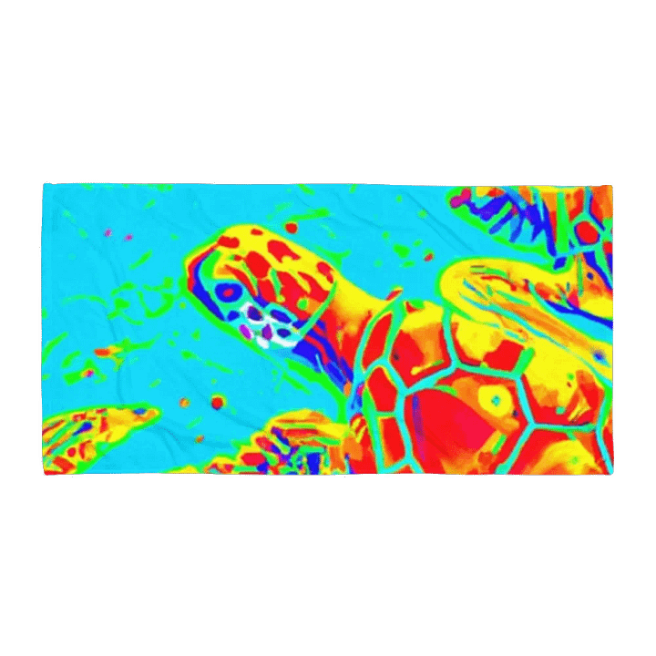 Vibrant Sea Turtle Sublimated Towel product image (1)
