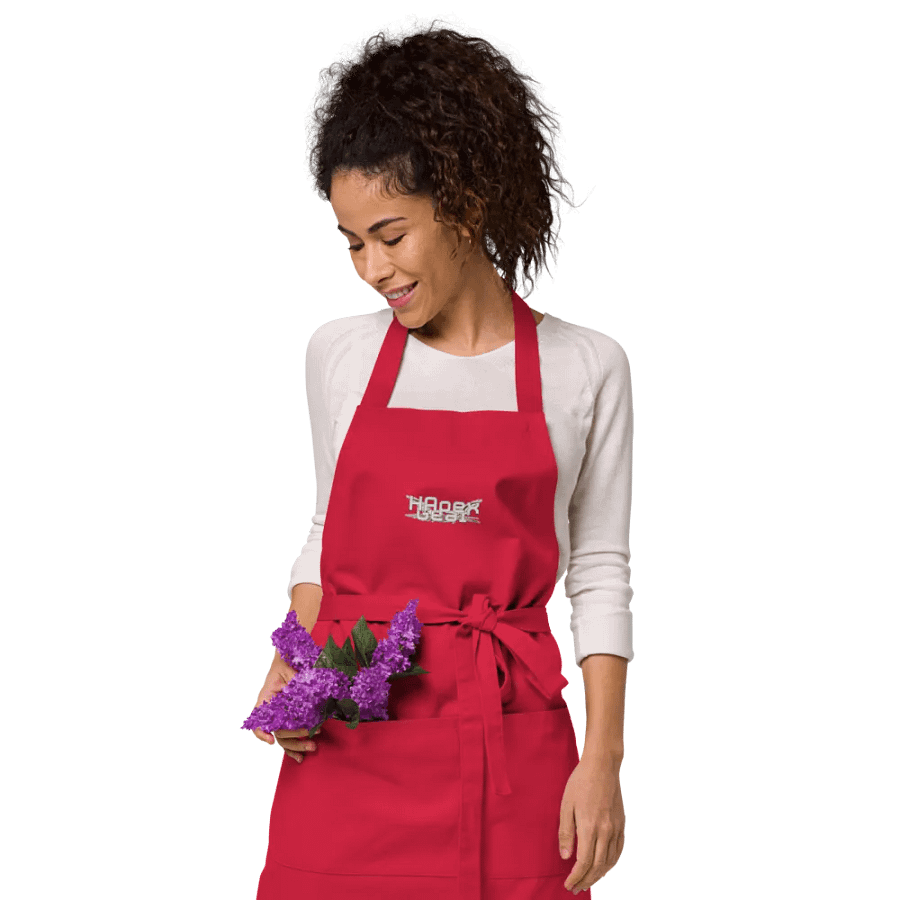 Organic Cotton Apron - Embroidered - White HApex Gear Black Logo product image (25)