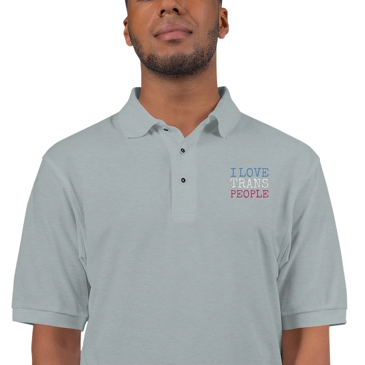 I Love Trans People - Embroidered Polo product image (1)
