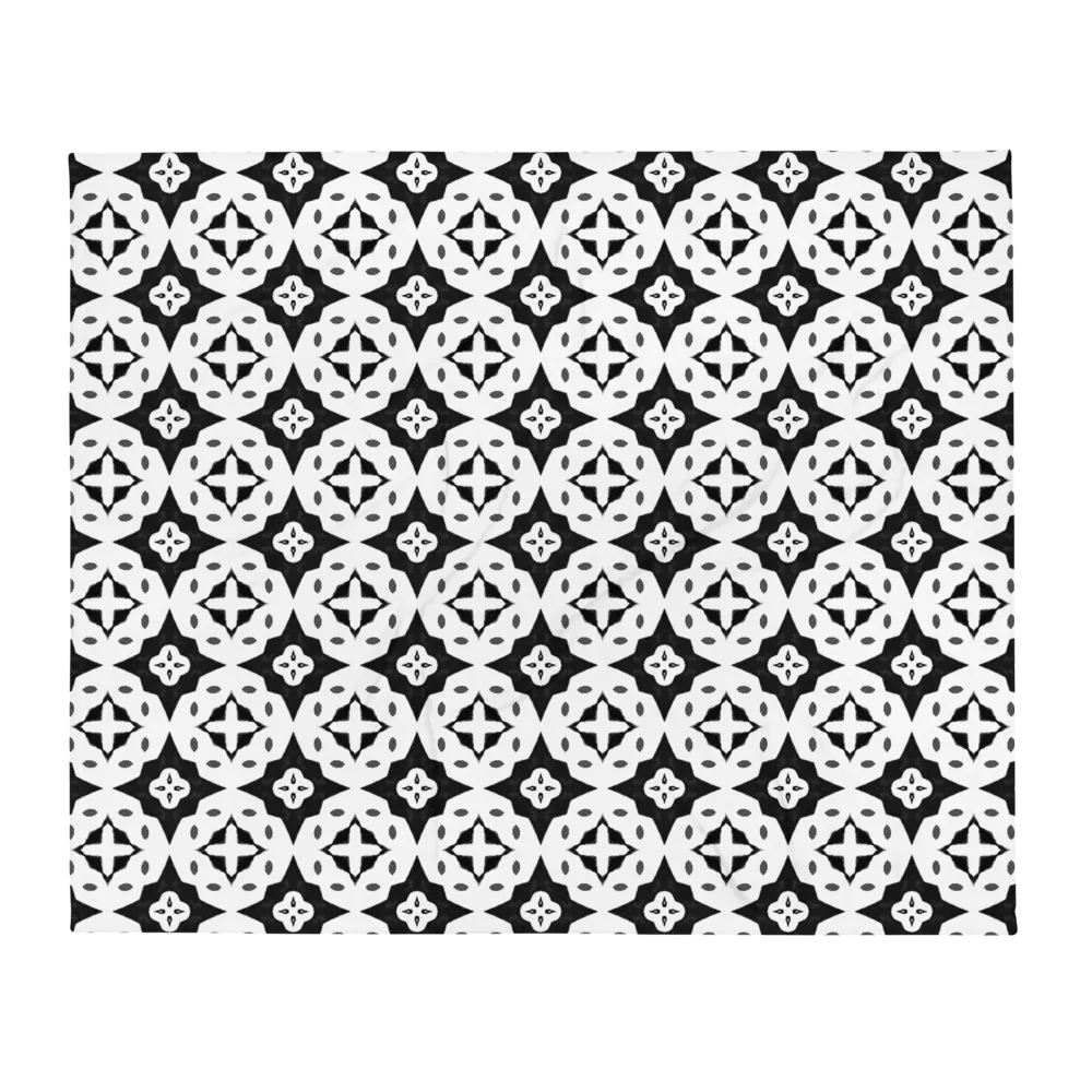 THE RUSTIC COTTAGE - BLACK WHITE PATTERN HANDMADE BLANKET product image (1)