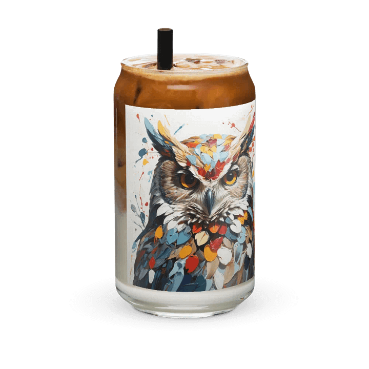 Vibrant Wisdom Owl Glass Can Sipper product image (2)