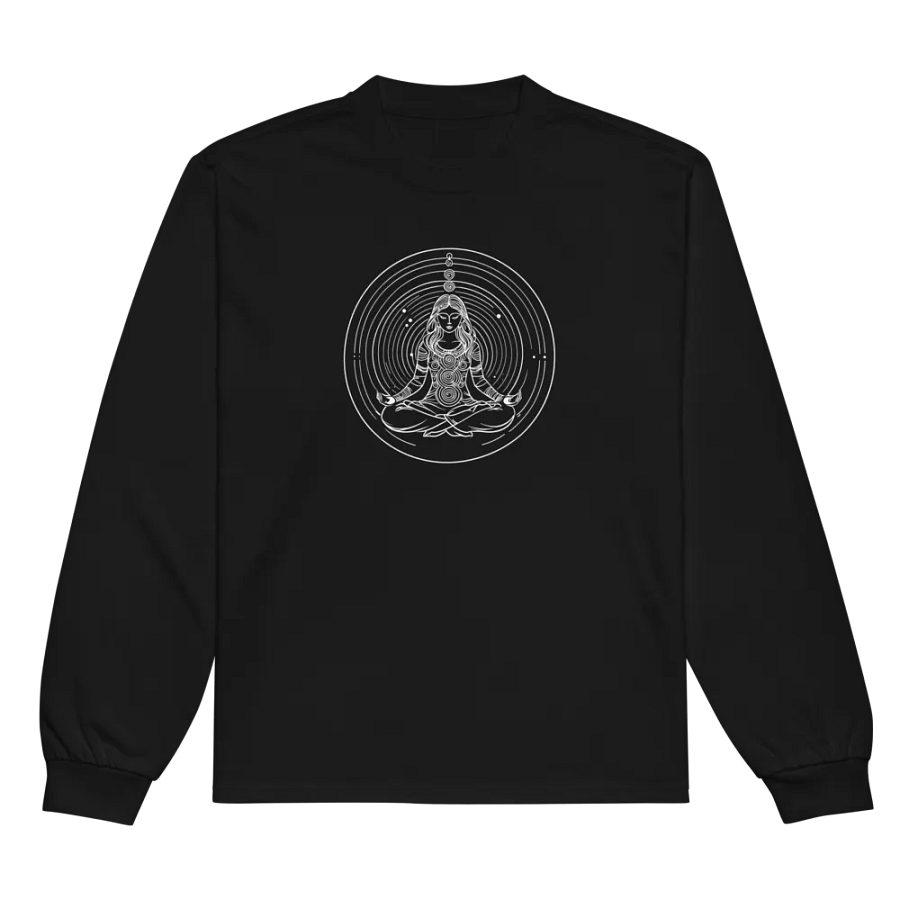 [Meditation 2 - White] - Unisex Premium Heavyweight Long Sleeve Shirt product image (8)