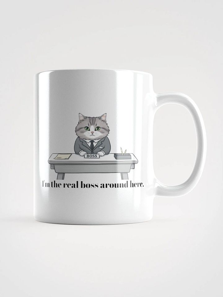Working Office Cats White Glossy Ceramic Mug product image (1)