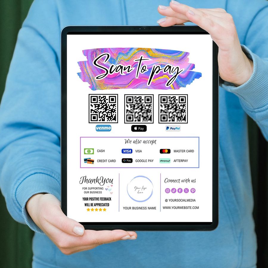 Unicorn - Scan To Pay QR Code Sign Template product image (9)
